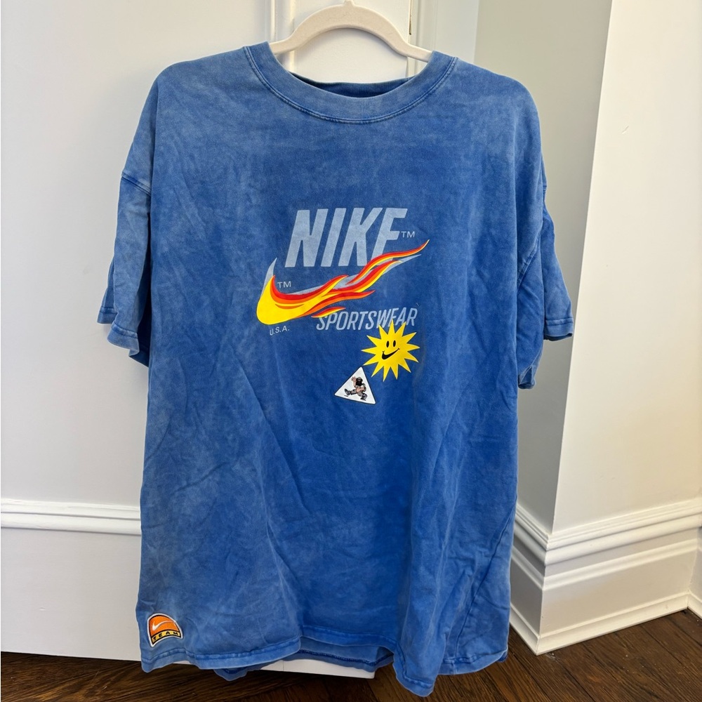 Nike Light Blue Tee with Orange Team Patch
